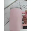 Butelki z wodą 1PC Stock Stock 40 unz Różowy stal ze stali nierdzewnej z kolorem rączka i wielokrotne użycie ST Tubbler Big Pojemność BO OTUAV