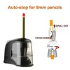 Apontador de lápis elétrico lâmina de aço helicoidal resistente para artistas crianças adultos lápis coloridos material escolar 240109