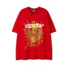Męskie damskie designer T-koszule SP5DER DRUKOWANE Modne Czarna różowa koszulka pająk 555555 Bawełniane koszulki T93G T93G T93G