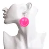 Kolczyki Dangle Trendy Neon Yellow Pink Acryl Drop for Women Girl