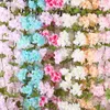 Dekorativa blommor 2st 233 cm Cherry Blossom Vine Artificial Flower Rattan Wall Hanging Garland Home Garden Wedding Party Fake Ivy