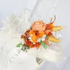 Fiori decorativi Corpetti per spalle nuziali autunnali per la festa della cerimonia rustica artificiale arancione bruciato della madre della sposa