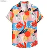 Men's T-Shirts Men Shirts 3d Watermelon Graphic Clothing Summer New Oversized Short Sleeve Tops Beach Vacation Apparel For Male Haiian ShirtsL240110