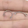 10 50pcs Toptan zirkon kaş piercing mücevher G23 Burun Yüzük C çubuk gövde iç iplik güzel hediye 240109