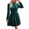 Casual Dresses Fall Homecoming For Women 2024 Elegant Velvet Long Sleeve Dress A Line Cocktail Wedding Guest Mini