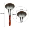 Brushes V05 pinceau de maquillage professionnel fait à la main doux cheveux de renard des neiges grand éventail forme pinceau de poudre pour le visage pinceaux de maquillage en bois de santal rouge