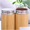 Cups Saucers Bamboo Thermos Insation Cup keramische voering Paarse zand roestvrijstalen zakelijke souvenirs souvenirs cadeau drop levering home tuin dhnjc