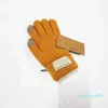 Manoplas para mujer de punto cinco dedos guantes diseñador de moda marca carta espesar mantener caliente guante invierno deportes al aire libre algodón puro