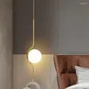 Pendelleuchten, Nachttisch-Kronleuchter, nordisches Schlafzimmer, Wohnzimmer, Hintergrundwand, kreative Persönlichkeit, moderne minimalistische Bar, kleine Lampe