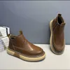 Inverno Veet Moda Uomo Cammello Caldo Peluche Caviglia in Pelle per Uomo Stivali Slip-on Alti con Plateau Uomo