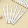 Stylo Gel à coque blanche, 0.5MM, recharge noire lisse, utilitaire Kawaii, fournitures scolaires et de bureau pour enfants, accessoires de papeterie esthétique