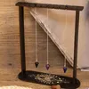 Bolsas de jóias Madeira Wiccan Crystal Holder Madeira Pendulum Display Stand Dowsing B