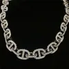 2024 Wholesale Moissanite Jewelry 13mm Iced Out Diamond Pig Nose Cuban Bracelet 925 Silver Necklace Hip Hop Miami Cuban Link Chain