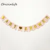 Whole-Chicinlife 1set rosa Lago Blu Baby Shower Banner Ghirlanda Forniture per feste di compleanno per bambini Baby Shower Decorazione di carta Bann295i