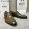 Berluti Business Skórzane buty Oxford Calfskin ręcznie robione najwyższej jakości kolor zbierany LEFU LASER TATTOO British Casualwq