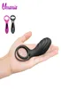 Silicone Vibrating Dual Rings Rechargeable Male Penis Enhancing Ring Clitoral GSpot Vibrators Vibes Stimulators Sex Toy MX19126189053