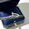 Anelli Carter di alta qualità per donna e uomo Chiodo in argento sterling S925 con anello con intarsio di diamanti pieno semplice e versatile simulazione scintillante quotidiana Con scatola originale