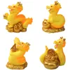 Garden Decorations 4 Pcs Zodiac Dragon Dolls Easter Centerpieces Miniature Resin House Accessory