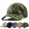 ボールキャップミリタリースカル野球カモフラージ戦術軍の戦闘ペイントボールバスケットボールフットボール調整可能な夏の太陽帽子