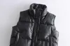 2023 automne hiver PU cuir manteau femmes noir col montant gilet mode fermeture éclair élégant court gilets femme dames 240111