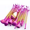 Borstar 7/8/10/11/15/16 st sjöjungfru Makeup Borstar Set Foundation Blandning Pulver Eyeshadow Blush Cosmetic Beauty Fish Tail Brush Tool