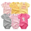 Bébé fille combinaison 6PcsLot Body Suit printemps été enfant en bas âge garçons barboteuse dessin animé né tenues vêtements pour bébés ensemble coton 240110