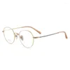 Sonnenbrillenrahmen Retro Runder Stil Brillengestell Reines Titan Brillen Für Frauen Männer Myopie Hyperopie Optisches Blaulicht Rezept