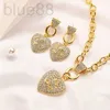 Diamant Ohrringe Halsketten Set Herz Liebe Ohrringe Designer Anhänger Halskette Marke Schmuck Halskette 18K Gold Ohrstecker Stempel Ohrringe Mädchen Romantisches Geschenk YDF6