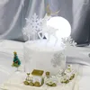 Fournitures de fête, Train de renne à paillettes, décorations de gâteaux, ornement, jouets pour enfants, cadeaux de l'année de noël, 2024