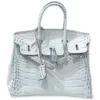 Borse firmate Totes moda di lusso Nuova borsa da donna bianca in pelle bovina stampa coccodrillo borsa a tracolla singola portatile Himalayan acqua bianca diamante pieno diamante b