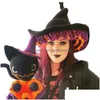 Chapéus de festa Halloween Wicked Witch Chapéu de cogumelo de malha para cosplay acessórios de fantasia pograph adereços meninas r7rf 230411 gota entrega dhhdw