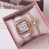 Tiktok Live Watch Square Women's Women's Rome Two-Piece Set Wristwatch