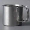 Mugs Stainless Steel Coffee Cup Vintage With Handle Office Water Glass Anti Corrosion Scald Thickened Bottom For Cold Drinks