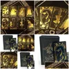 Jogos de cartas Black Gold Foil Tarot Plástico À Prova D 'Água Fl Edição Inglês Magician Deck Drop Delivery Brinquedos Presentes Puzzles Dhg4e Dh91C