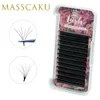 Borstar 10Cases/Lot Masscaku 100% Handgjorda fluffiga siden Mink Lash 820mm Mix Selfmaking Fans Volym mjuka fransar Ögongets för smink för smink