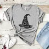 Women's T Shirts Witch Hat T-shirt Happy Halloween Gift Shirt Women Tshirt Kort ärm T-shirts Streetwear Casual Tops