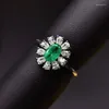 Cluster Rings Natural And Real Emerald Ring 925 Sterling Silver For Men Or Women Birtday Jewelry Wholesale