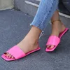 Slippers Women Shoes 2024 Summer Thick Soled Solid Color Flat Beach Open Heel Toe Flop Summer Hot With Box