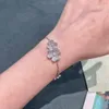 Luxe Van Clee Frivole merkontwerper koper vol kristal klavertje vier bloemen statement bedelarmband met doos voor damessieraden