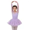 Scene Wear Children's Latin Dance Dress Toddler Ballet Performance Clothes Practice kjol Sweet Girls Sarong