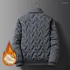 Men's Plus Size Outerwear Down Jacket Thickened Cotton Coat Winter Warm Fleece Loose Casual Lambswool