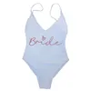 Women Swimodwear S-XL Wyściełana drużyna kąpielowa Bridebride Kobieta jednoczęściowa kostium kąpielowy Kobiet Bachelorette Party Monokini Beachwear