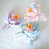 Other Arts and Crafts Mini Crochet Flower Finished Bouquet Tulip Puff Flower Bouquet Knitted Flowers Woven Wedding Guests Gift San Valentin Day Gift YQ240111