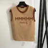 Letter Knitted Vest Sexy Tank Top For Women Design Shoulder Metal Buttons Knits Tees Fashion Slim Vests