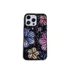 Luxury Plating Colour Fashion Flowers Phone Case For iPhone 11 12 13 14 15 Pro Max Soft Bumper Protector On 14 Pro Cover 30pcs