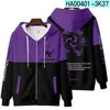 Heren Hoodies Genshin Impact 3D Print Zip Up Dames/Mannen Hoodie Sweatshirt Street chic Hip Hop Keqing Cosplay Rits Capuchon Mannelijke