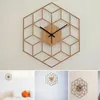 Wandklokken Cadeau Slaapkamer Geometrie Werkt op batterijen Modern kantoor Zeshoekig Bamboehout Stille grote woondecoratie Kwartsklok