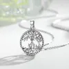 Ciondoli EUDORA Collana in argento sterling con albero della vita da donna e quattro graziosi ciondoli in stile bambino con scatola regalo di gioielli per la nonna mamma D4754