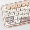 Tangentbord 1 SET GMK 142 Keys Meow Eats Japanese Food Moa Profile Key Cap Mac Square Thermal SubliMation Mechanical Tangentboard Keycapsl240105