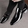 Men Dress Shoe Printed Large Size Men Shoe Patent Leather Business Formal Leather Shoe Cover Toe Head Men Shoe Wedding Shoe 240110